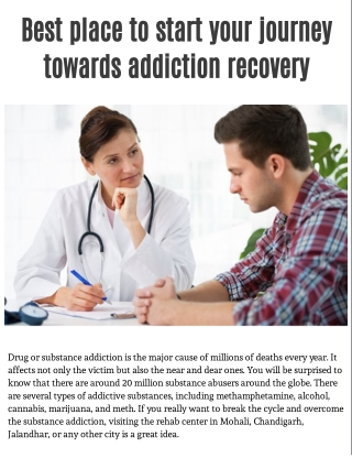 Best place to start your journey towards addiction recovery