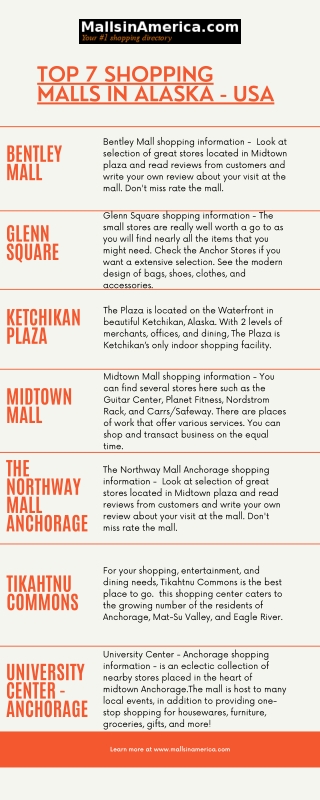 TOP 7 SHOPPING MALLS IN ALASKA