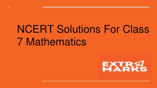 NCERT Solutions For Class 7 Mathematics