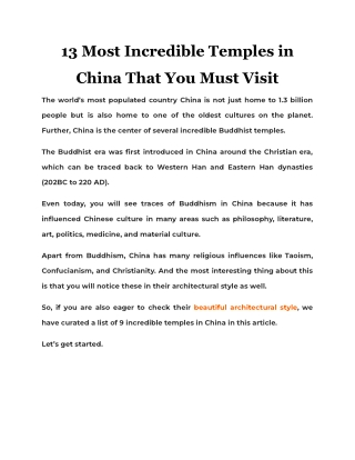 13 Most Incredible Temples in China That You Must Visit