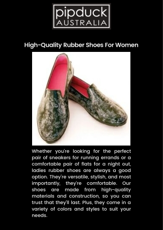 High-Quality Rubber Shoes For Women