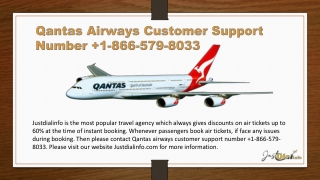 Qantas Airways Customer Support Number  1-866-579-8033