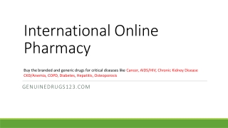 International Online Pharmacy - GenuineDrugs123.com