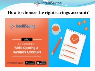 How to choose the right savings account