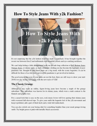 How To Style Jeans With y2k Fashion