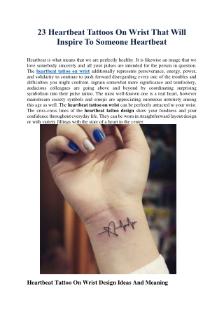 What are some small heartbeat tattoo on wrist?