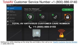 TotalAV Customer Service Number  1-(800)-886-0140