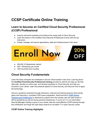 CCSP Certificate Online Training