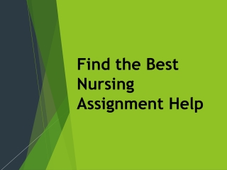 Find the Best Nursing Assignment Help
