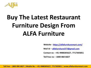 Buy The Latest Restaurant Furniture Design From ALFA Furniture