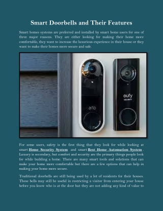 Smart Doorbells and Their Features