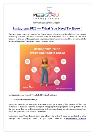 Instagram 2022 — What You Need To Know!