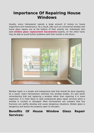 Importance Of Repairing House Windows