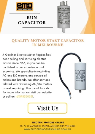 Quality Motor Start Capacitor in Melbourne