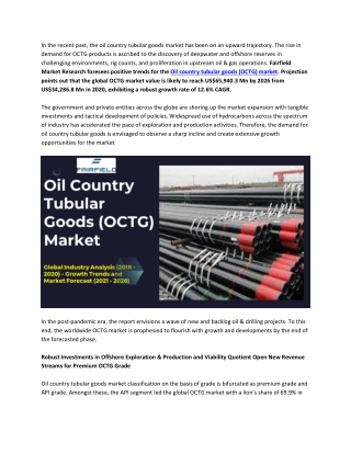 Oil Country Tubular Goods Market