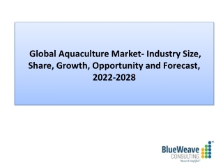 Aquaculture Market Insight, Trends, Forecast 2022-2028