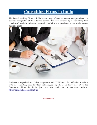 Consulting Firms in India