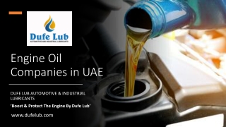 Engine Oil Companies in UAE