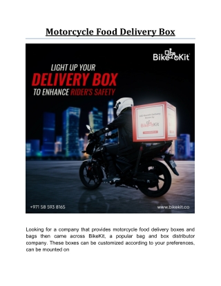 Motorcycle Food Delivery Box