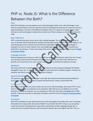 PHP vs. Node.JS  What Is the Difference Between the Both (1)