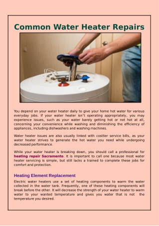 What Are The Common Water Heater Repairs?