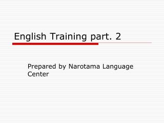 English Training part. 2