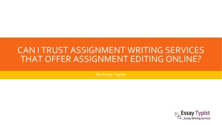 Can I Trust Assignment Writing Services That Offer
