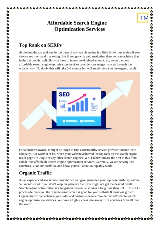 Affordable Search Engine Optimization Services
