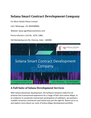 Solana Smart Contract Development Company