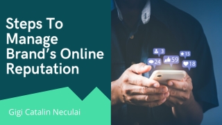 Steps To Manage  Brand’s Online Reputation