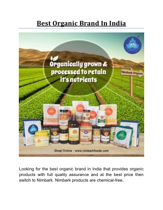 Best Organic Brand In India