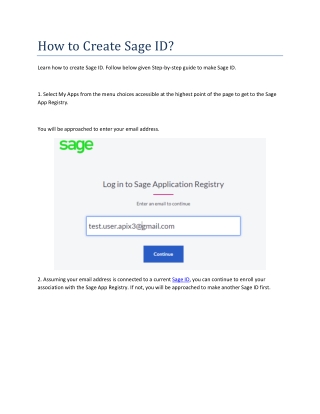 How to Create Sage ID