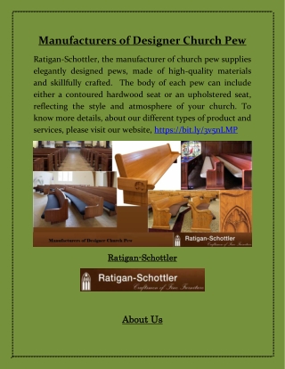 Manufacturers of Designer Church Pew