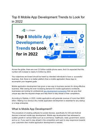 Top 8 Mobile App Development Trends to Look for in 2022