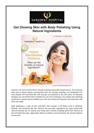 Get Glowing Skin with Body Polishing Using Natural Ingredients