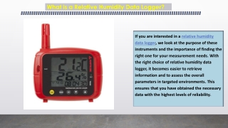 What is a Relative Humidity Data Logger
