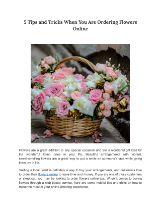 5 Tips and Tricks When You Are Ordering Flowers Online