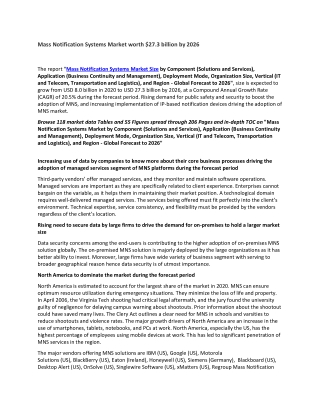 Mass Notification Systems Market worth $27.3 billion by 2026