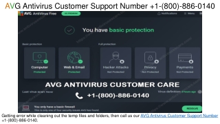 AVG Antivirus Customer Support Number  1-(800)-886-0140