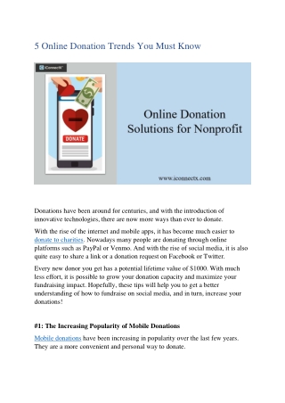 5 Online Donation Trends You Must Know