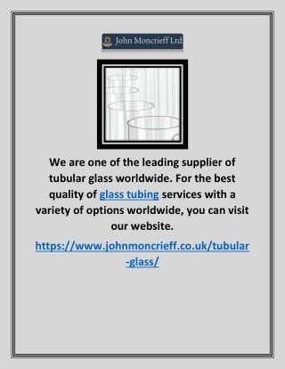 Glass Tubing | Johnmoncrieff.co.uk