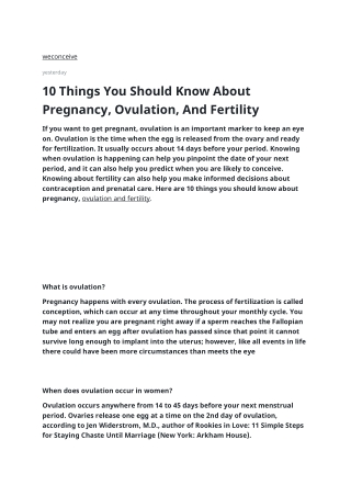 10 Things You Should Know About Pregnancy, Ovulation, And Fertility
