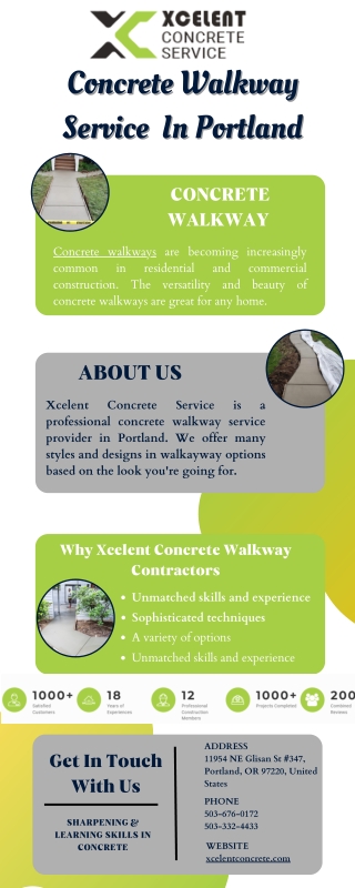 Concrete Walkway Service In Portland | Xcelent Concrete Service