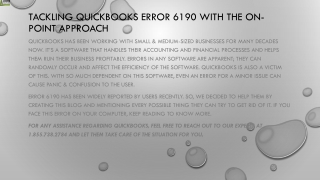 A Quick and Easy guide to resolve QuickBooks Error 6190