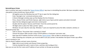 Epson Printer offline