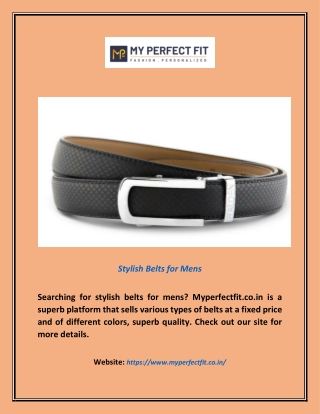 Stylish Belts For Mens | Myperfectfit.co.in