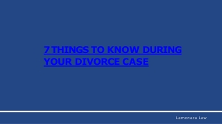 7 Things To Know During  your Divorce CASE