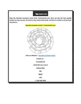 Hyundai excavator tracks Tracksnteeth.com