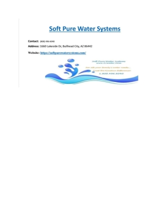 Water Softening System Bullhead City, AZ