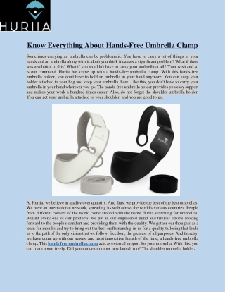 Know Everything About Hands-Free Umbrella Clamp